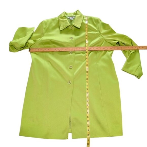 Nygard Womens Lime Green Mid-Length Button-Front Dress Jacket 18W Polyester Blen - Picture 9 of 13